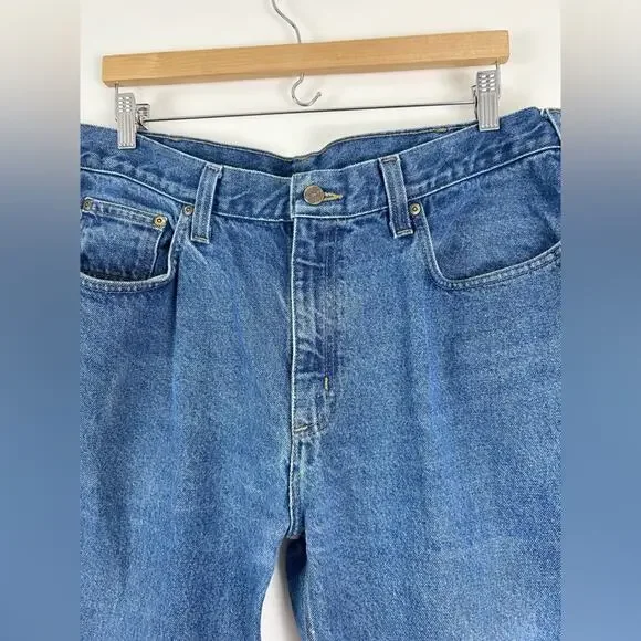 Carhartt B460 Straight Leg Relaxed Fit Jean Medium Wash Size‎ 38 X 32 - Picture 2 of 8